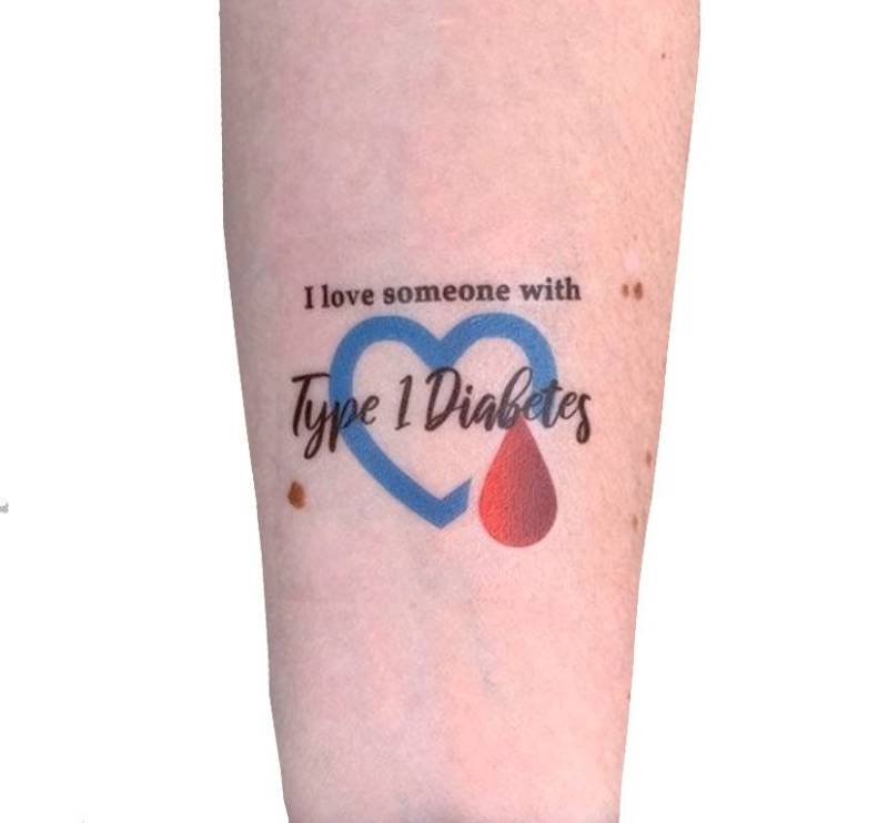 Typ 1 Diabetes Bewusstsein Temporäres Tattoo | 5 X 5 cm von WarriorTats