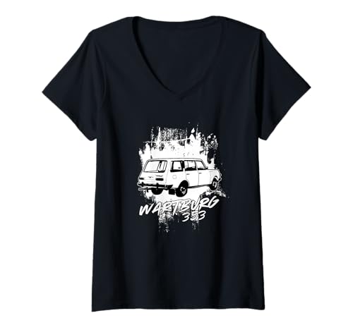 Damen Wartburg 353 Auto Ostdeutschland DDR Oldtimer Eisenach T-Shirt mit V-Ausschnitt Damen Wartburg 353 Auto Ostdeutschland DDR Oldtimer Eisenach T-Shirt mit V-Ausschnitt von Wartburg Auto Ostdeutschland DDR Oldtimer