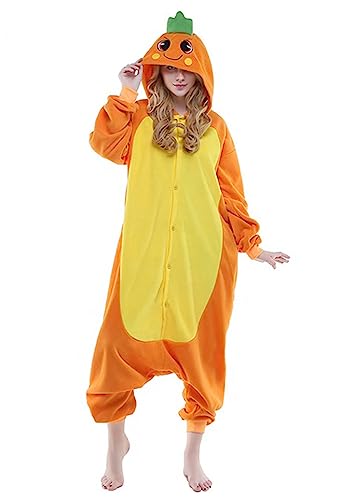 Unisex Erwachsene Tier Onesie Pyjamas Halloween Sherpa Frauen Cosplay Tier Fitted EIN Stück Pyjamas Party Kostüm Pyjamas Karotte L von Warton