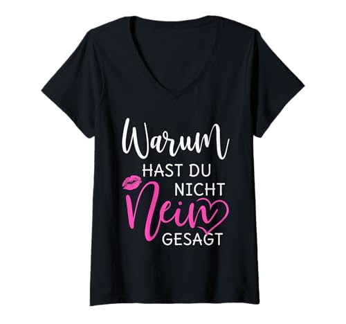 Damen Warum Hast Du Nicht Nein Gesagt lustiges Geschenk T-Shirt mit V-Ausschnitt Damen Warum Hast Du Nicht Nein Gesagt lustiges Geschenk T-Shirt mit V-Ausschnitt von Warum Hast Du Nicht Nein Gesagt Schlager