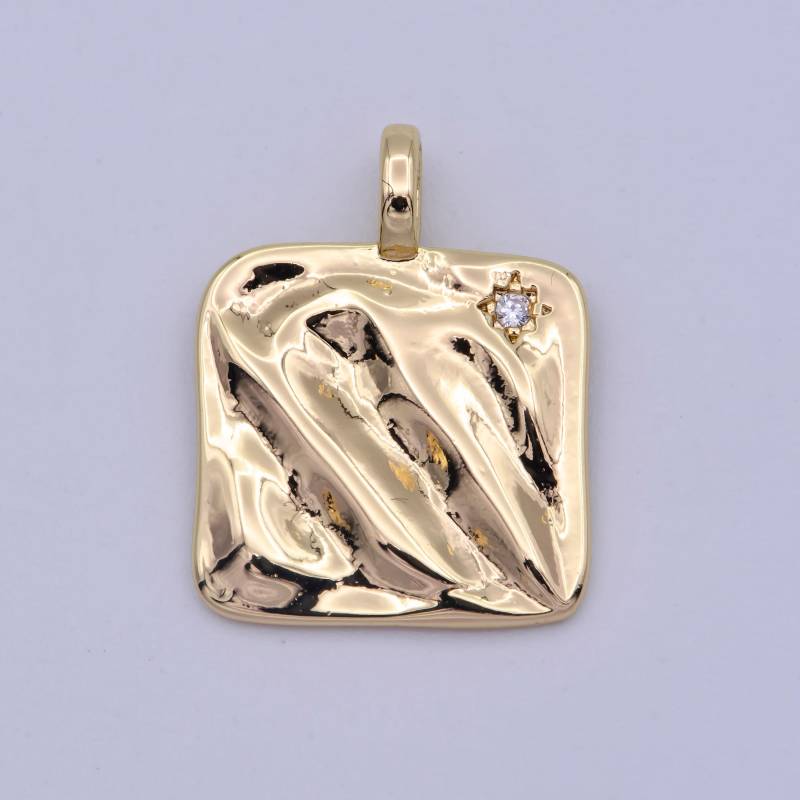 Mini Gold Erbsstück Quadrat Charme Mikro Ebnen Stern Minimalist Schmuck Anhänger Für Halskette Armband Komponente von WarungBeads