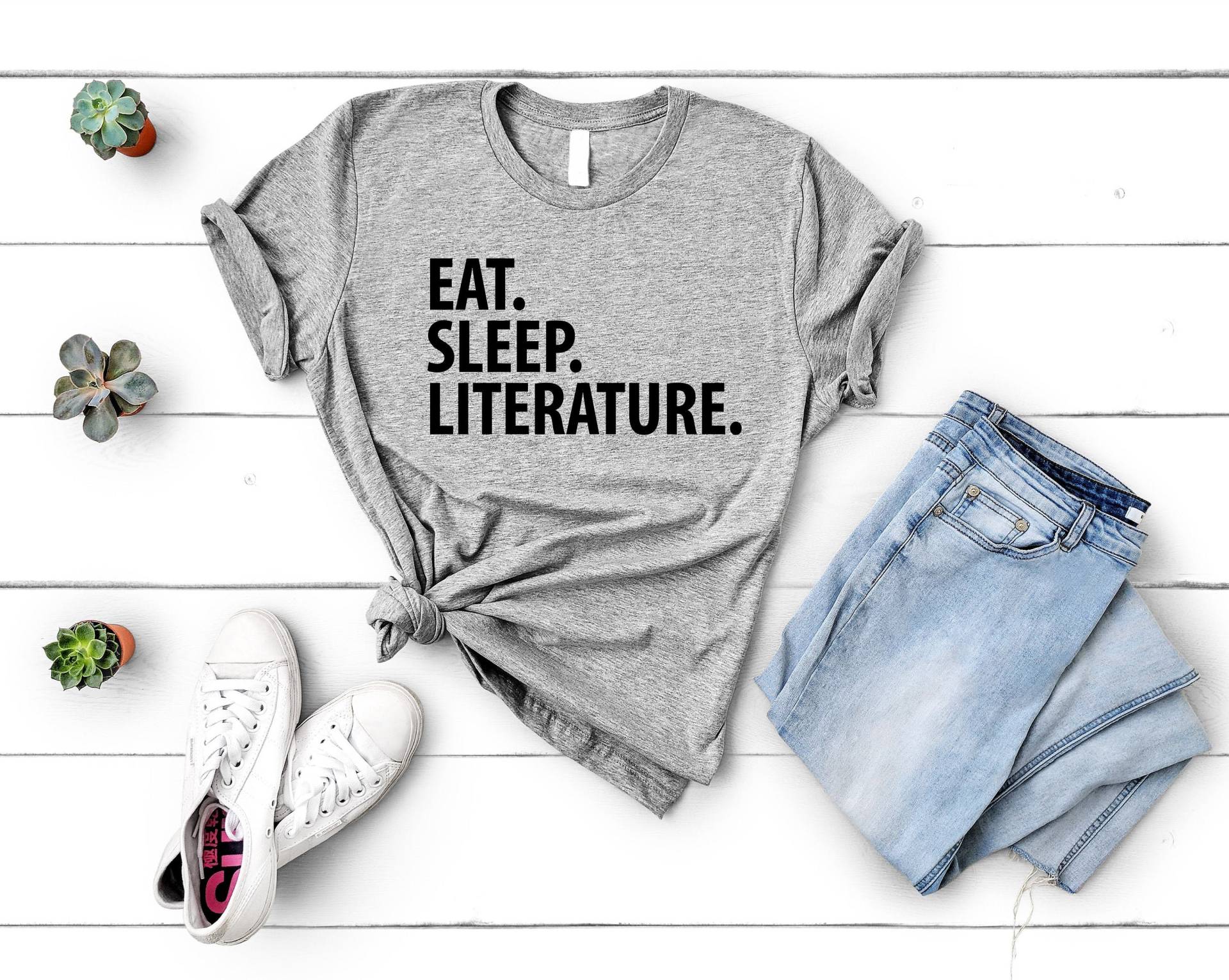 Literatur T-Shirt, Essen Schlaf Shirt Männer Frauen Geschenke - 3403 von WaryaTshirts