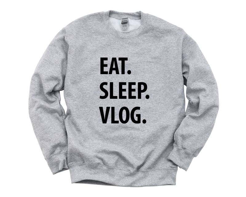 Vlog Sweater, Eat Sleep Sweatshirt Herren Damen Geschenke - 1306 von WaryaTshirts