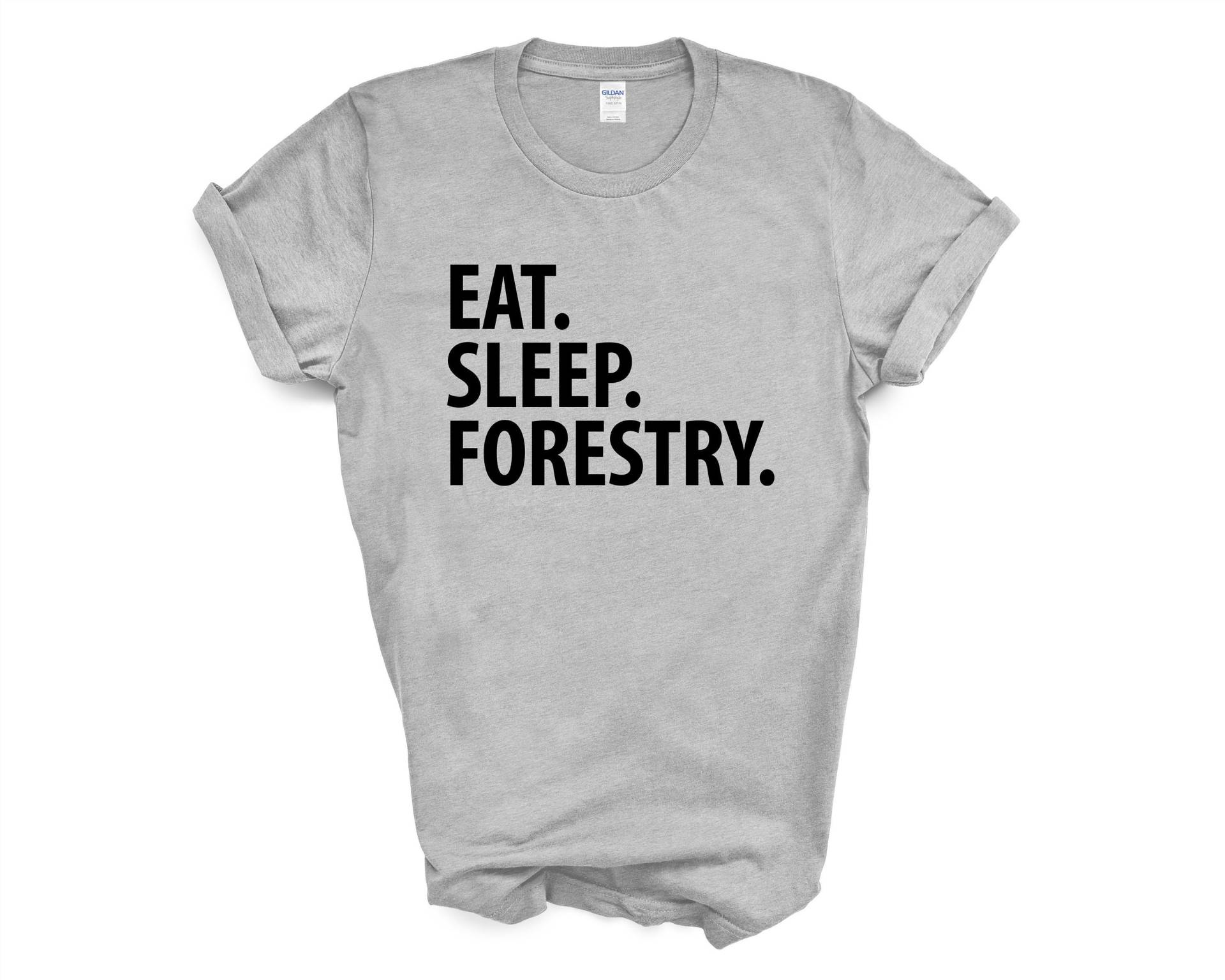 Wald T-Shirt, Eat Sleep Forst T-Shirt Herren Frauen Geschenke - 3652 von WaryaTshirts