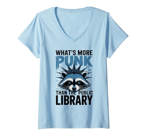 Damen was ist mehr Punk als die öffentliche Bibliothek lustiger T-Shirt mit V-Ausschnitt Damen was ist mehr Punk als die öffentliche Bibliothek lustiger T-Shirt mit V-Ausschnitt von Was ist mehr Punk als die öffentliche Bibliothek?