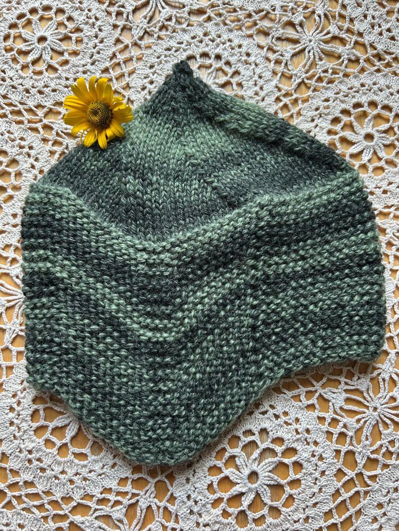 Handgestrickte Mütze Für Kinder Merinowolle, Alpaka in Grün/Grau Aus Farbverlaufsgarn Ku 53 Wollmütze/Kindermütze von WasClaudistrickt