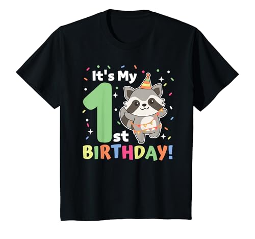 Kinder Waschbär zum 1. Geburtstag für Kinder ein Jahr alt Waschbär T-Shirt Kinder Waschbär zum 1. Geburtstag für Kinder ein Jahr alt Waschbär T-Shirt von Waschbär Geburtstags Geschenk süße Tiere