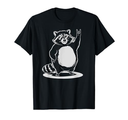 Waschbär racoon Rock Musik retro lustig Männer Frauen Kinder T-Shirt Waschbär racoon Rock Musik retro lustig Männer Frauen Kinder T-Shirt von Waschbär Merch Musik