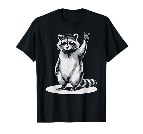 Waschbär racoon Rock Musik retro lustig Männer Frauen Kinder T-Shirt Waschbär racoon Rock Musik retro lustig Männer Frauen Kinder T-Shirt von Waschbär Merch Musik