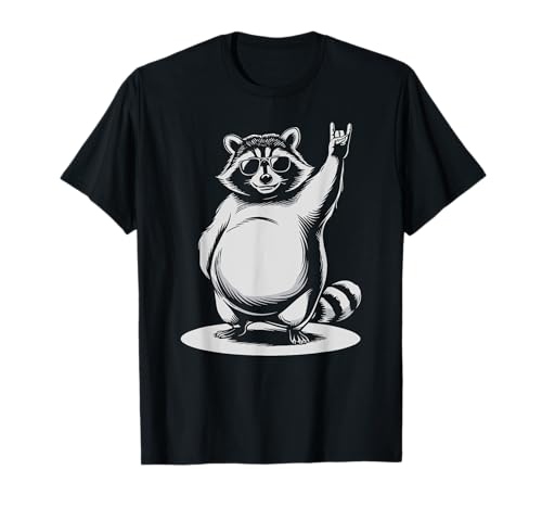 Waschbär racoon Rock Musik retro lustig Männer Frauen Kinder T-Shirt Waschbär racoon Rock Musik retro lustig Männer Frauen Kinder T-Shirt von Waschbär Merch Musik