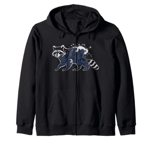Waschbär Tshirt Männer Frauen Blue Animal School Sport Fan Kapuzenjacke von Waschbär TShirt Männer Frauen Tierschule Sport