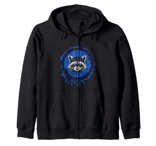 Waschbär Tshirt Männer Frauen Blue Animal School Sport Fan Kapuzenjacke von Waschbär TShirt Männer Frauen Tierschule Sport