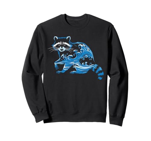 Waschbär Tshirt Männer Frauen Blue Animal School Sport Fan Sweatshirt von Waschbär TShirt Männer Frauen Tierschule Sport