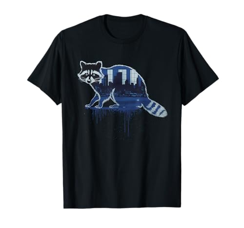 Waschbär Tshirt Männer Frauen Blue Animal School Sport Fan T-Shirt von Waschbär TShirt Männer Frauen Tierschule Sport