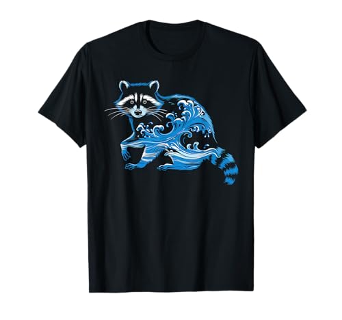 Waschbär Tshirt Männer Frauen Blue Animal School Sport Fan T-Shirt von Waschbär TShirt Männer Frauen Tierschule Sport