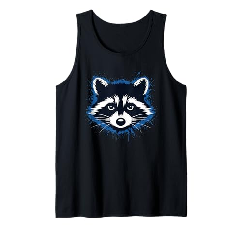 Waschbär Tshirt Männer Frauen Blue Animal School Sport Fan Tank Top von Waschbär TShirt Männer Frauen Tierschule Sport