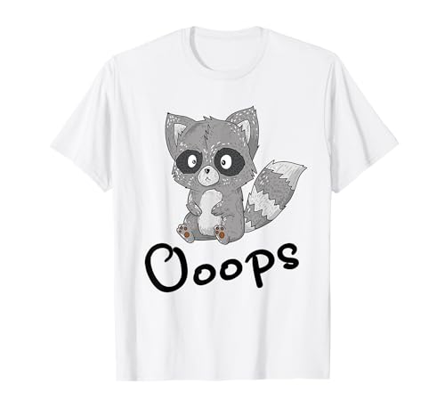 Waschbär Tier niedlich Lustiges Herren Damen Kinder Fun oops T-Shirt Waschbär Tier niedlich Lustiges Herren Damen Kinder Fun oops T-Shirt von Waschbär Waschbären Tiere Geschenk Geschenke süß