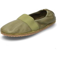 Barfußschuh Ballerina aus Bio-Leder, khaki von Waschbär