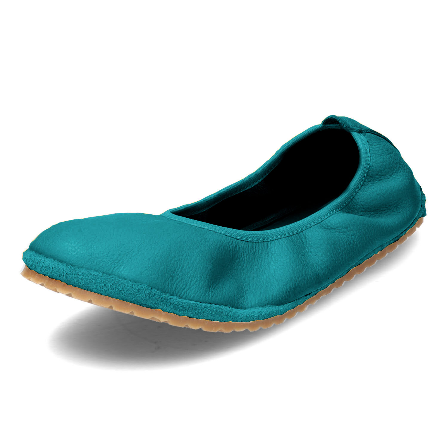 Barfußschuh Ballerina aus Bio-Leder, pfauenblau 40 von Waschbär