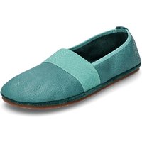 Barfußschuh Ballerina aus Bio-Leder, pfauenblau von Waschbär