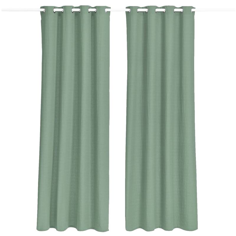 Ösenvorhang aus reiner Bio-Baumwolle, 2 Stück, jade 135 x 245 cm von Waschbär