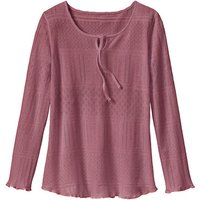 Feminines Ajour-Shirt mit Tropfenausschnitt, rosenholz von Waschbär