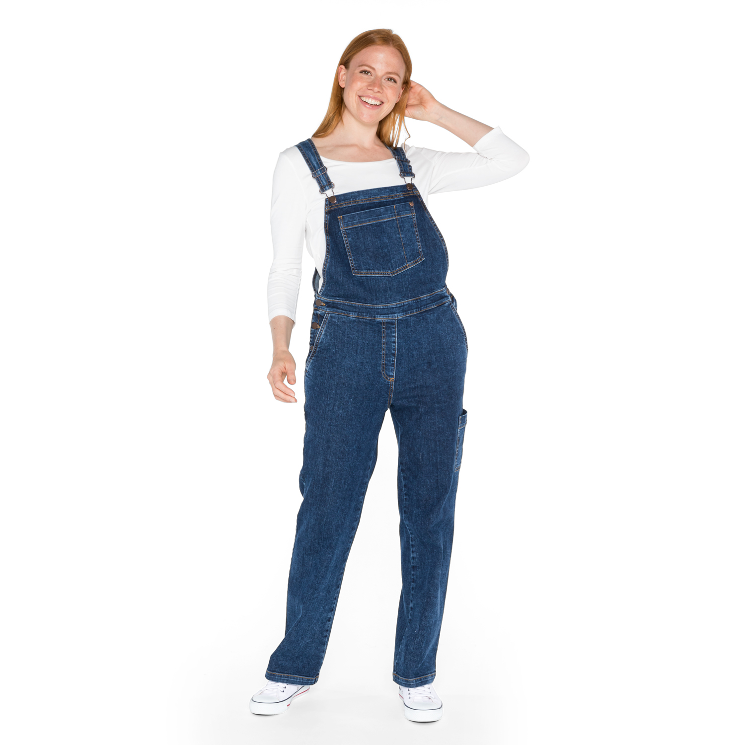 Jeans-Latzhose aus Bio-Baumwolle, darkblue 40 von Waschbär