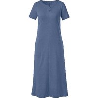 Jerseykleid lang aus reiner Bio-Baumwolle, taubenblau von Waschbär