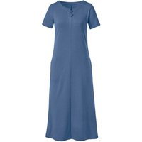 Jerseykleid lang aus reiner Bio-Baumwolle, taubenblau von Waschbär