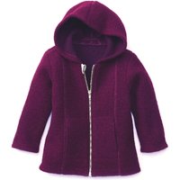 Kapuzenjacke aus Wollwalk, brombeere von Waschbär