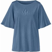 Kurzarmshirt aus reinem Bio-Seidenjersey, taubenblau von Waschbär