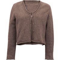 Kurze Strickjacke aus reiner Bio-Schurwolle, nougat von Waschbär