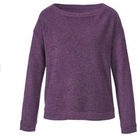 Langarm-Frotteeshirt aus reiner Bio-Schurwolle, mauve melange von Waschbär