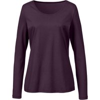 Langarmshirt aus reiner Bio-Baumwolle, aubergine von Waschbär