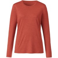 Langarmshirt aus Bio-Schurwolle mit Bio-Seide, papaya von Waschbär