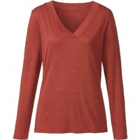 Langarmshirt aus Bio-Merinowolle mit Bio-Seide, papaya von Waschbär