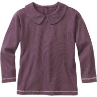 Langarmshirt mit Bubikragen aus reiner Bio-Baumwolle, plum von Waschbär