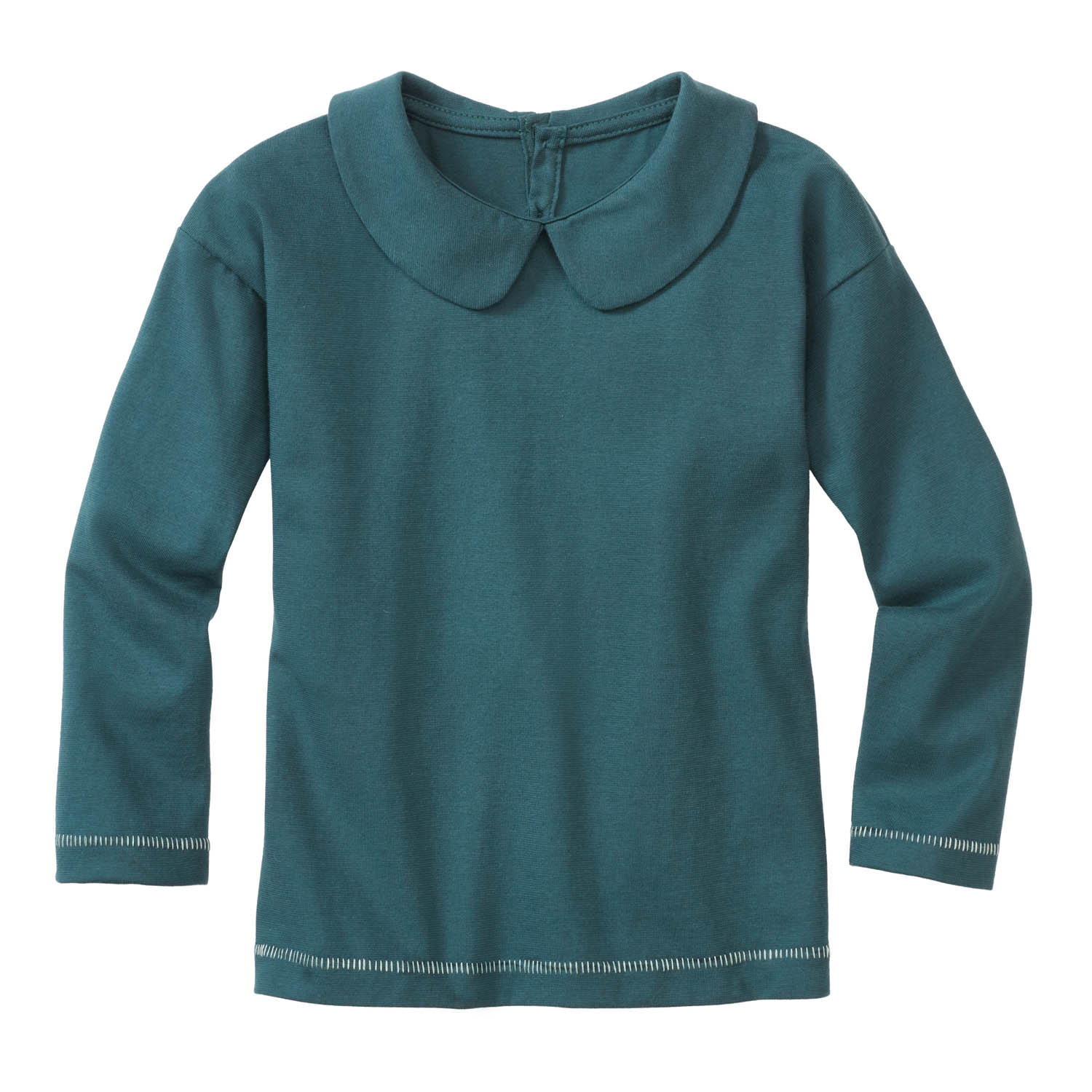 Langarmshirt mit Bubikragen aus reiner Bio-Baumwolle, smaragd 98/104 Langarmshirt mit Bubikragen aus reiner Bio-Baumwolle, smaragd 98/104 von Waschbär