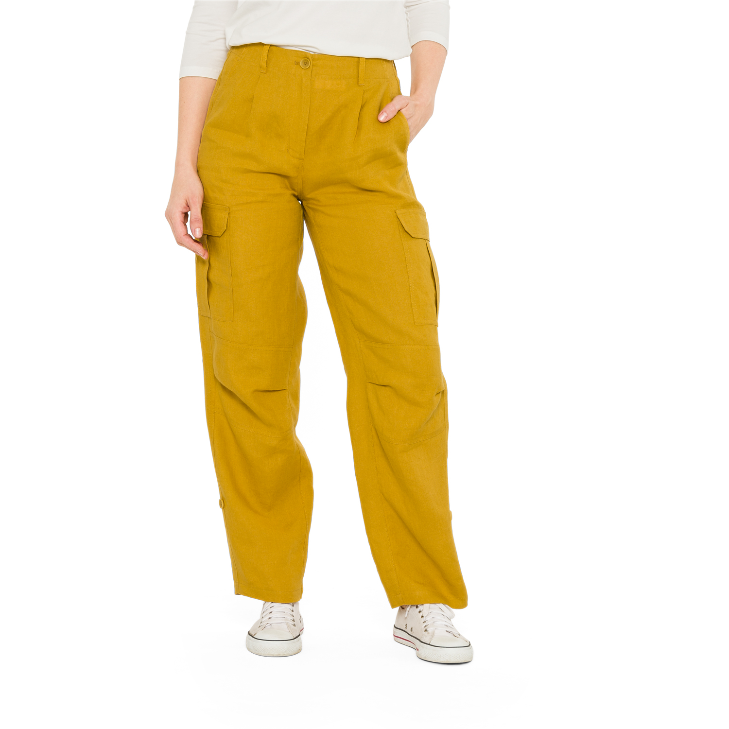 Leinenhose aus reinem Leinen, honig 36 von Waschbär