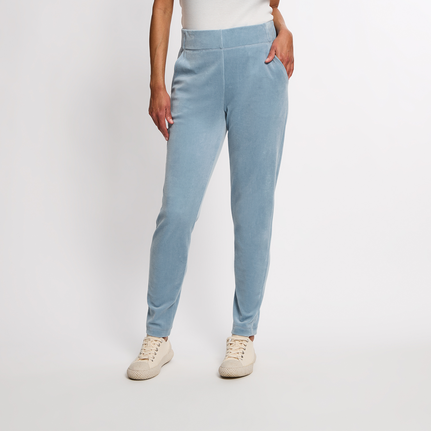 Nicki-Hose aus reiner Bio-Baumwolle mit elastischem Bund, aquamarin 44/46 von Waschbär