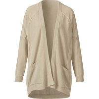 Oversized-Strickjacke aus reiner Bio-Baumwolle, beige von Waschbär