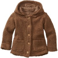 Plüschjacke mit Kapuze aus reiner Bio-Baumwolle, nuss von Waschbär