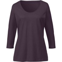 Shirt mit 3/4-Arm aus reiner Bio-Baumwolle, aubergine von Waschbär