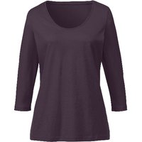 Shirt mit 3/4-Arm aus reiner Bio-Baumwolle, aubergine von Waschbär