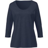 Shirt mit 3/4-Arm aus reiner Bio-Baumwolle, marine von Waschbär