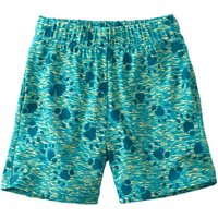 Shorts mit Tierpfotenprint aus Bio-Baumwolle, pfauenblau gemustert von Waschbär