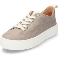 Sneaker aus Leinen und Bio-Leder, beige-meliert von Waschbär