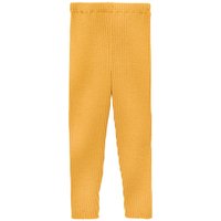 Strick-Leggings aus Schurwolle, gelb von Waschbär