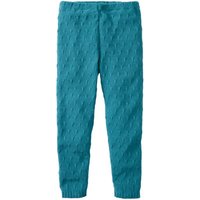 Strick-Leggings aus reiner Bio-Baumwolle, pfauenblau von Waschbär