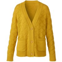 Strickjacke aus Bio-Merinowolle und Bio-Baumwolle, honig von Waschbär